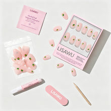Tipsy Olive press-on nails - oval shape, short length