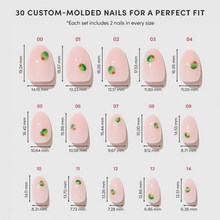 Tipsy Olive press-on nail design - french tip style detail