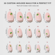 Tipsy Olive press-on nail design - french tip style detail