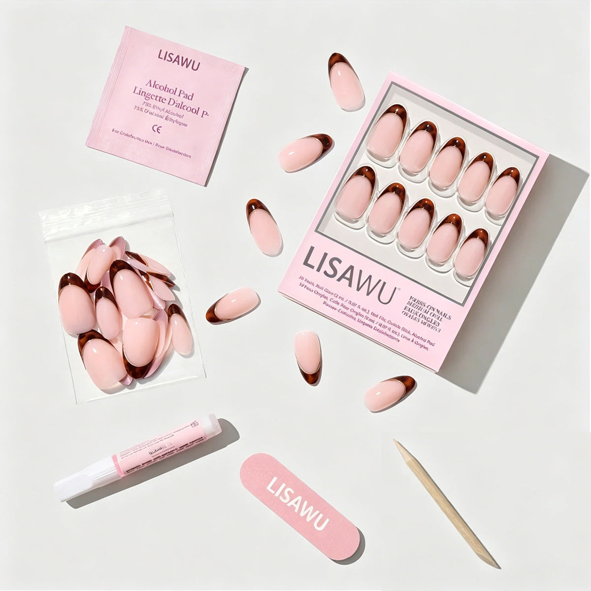Too Much press-on nails in nude shade