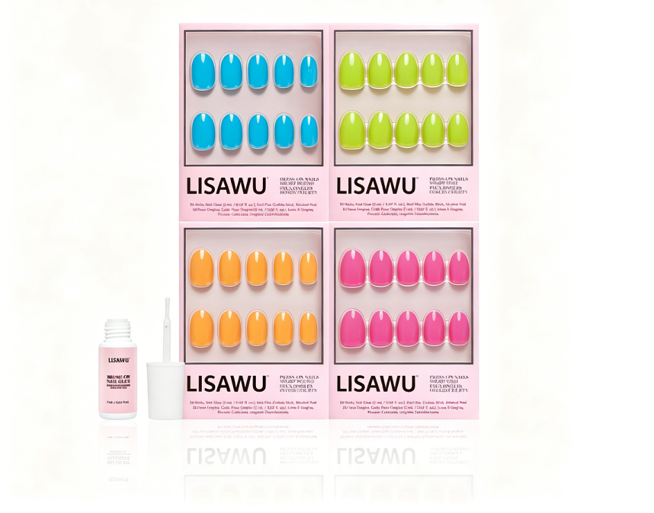Tropic Like It's Hot press-on nails - oval shape, short length