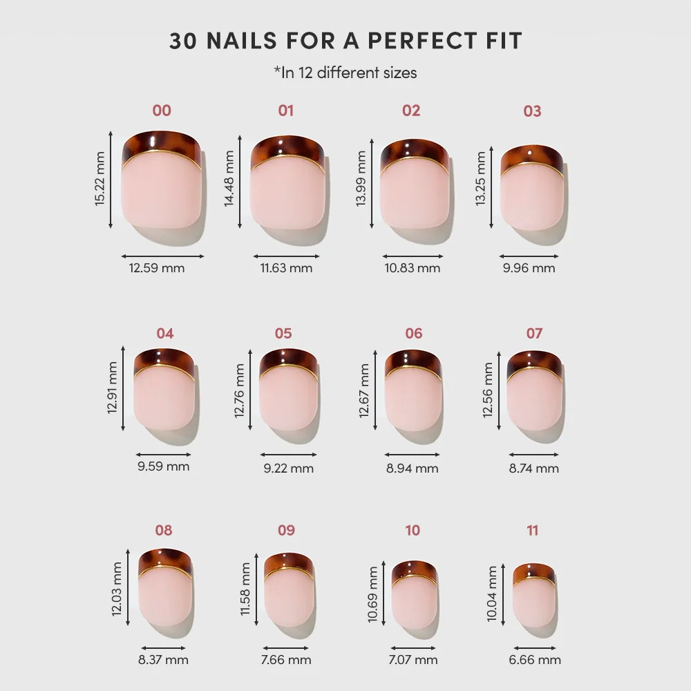 Unbothered press-on nails - super short shape, super short length