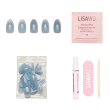 Unicorn Tears press-on nails - oval shape, short length