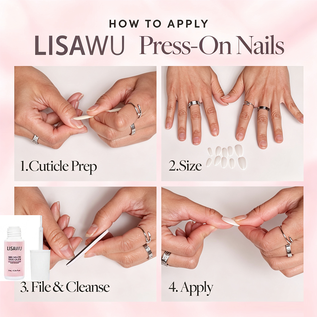 Lisawu Unicorn Tears press-on nails application guide