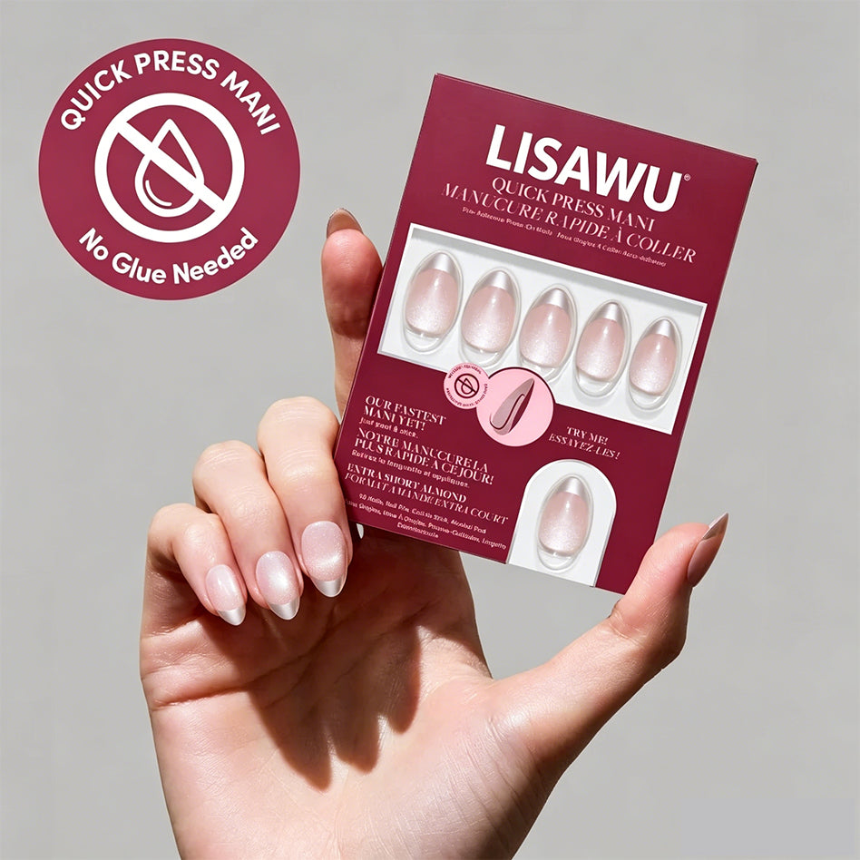 Velvet Chrome press-on nails in silver shade