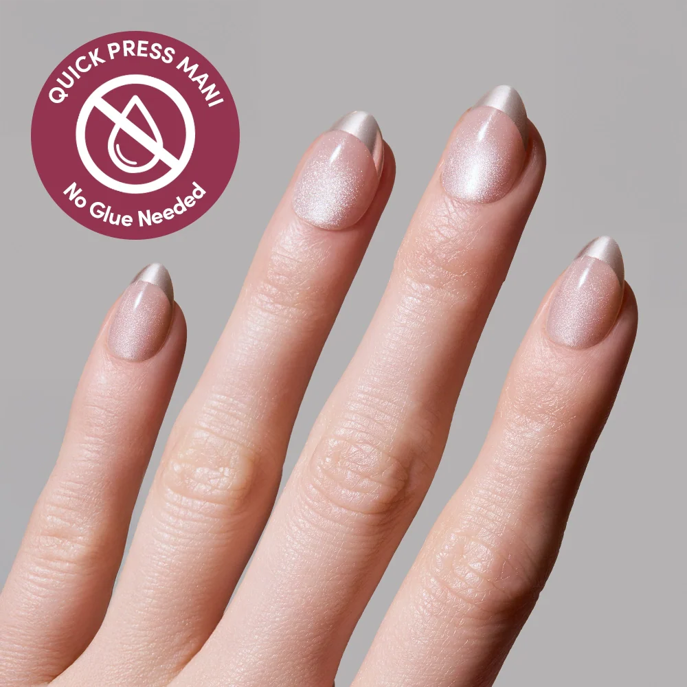 Velvet Chrome press-on nails with velvet finish