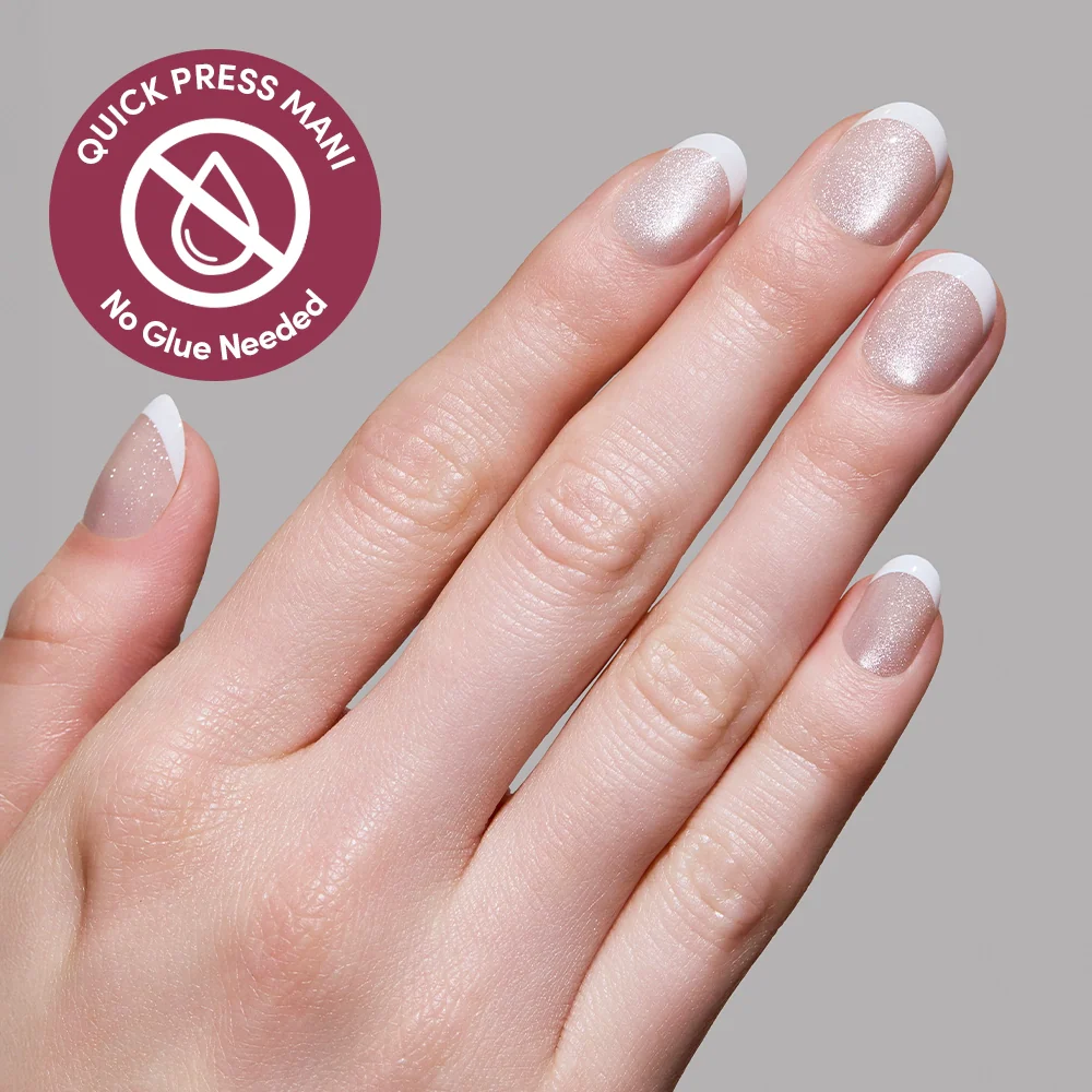 Velvet French press-on nails with glossy finish