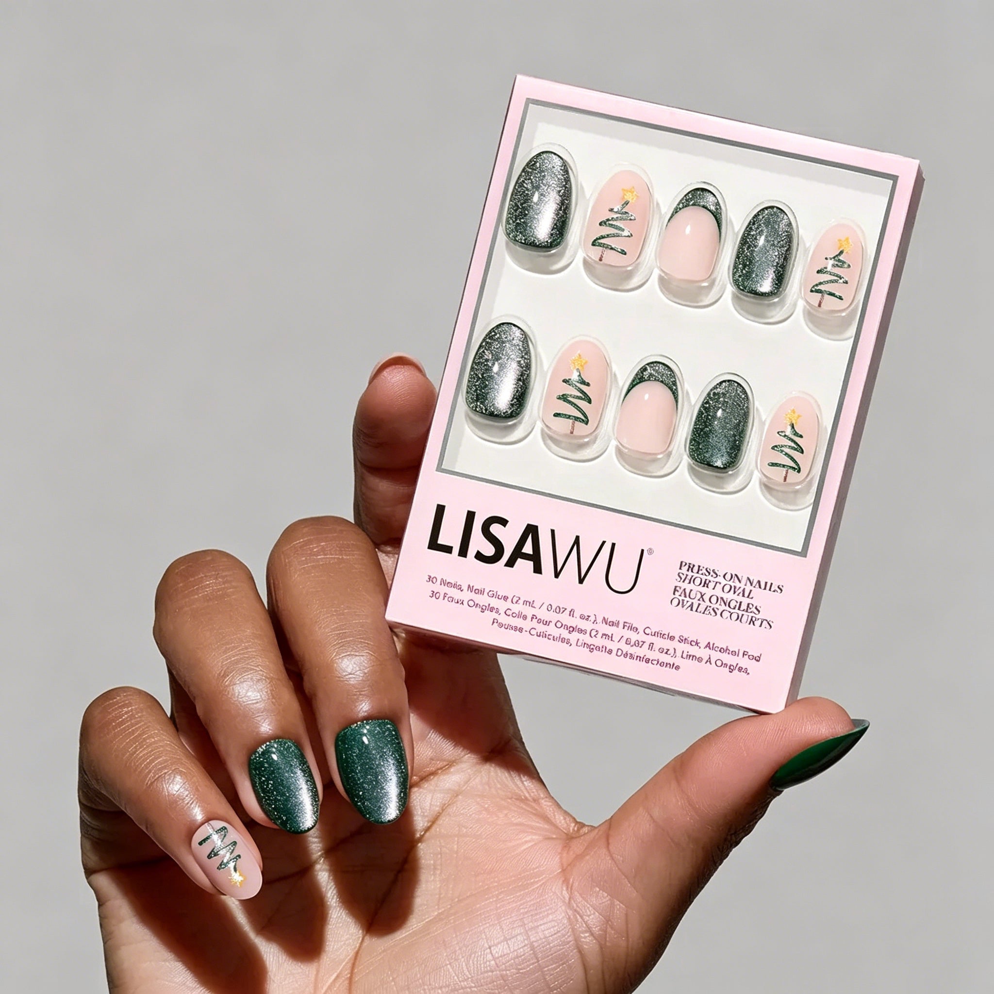 Velvet Pine press-on nails in nude shade