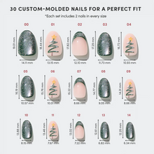 Velvet Pine press-on nail design - 3d style detail