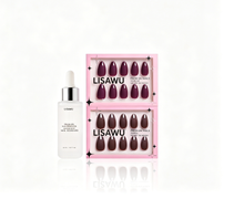 Velvet & Shine press-on nails - almond shape, short length
