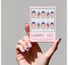 Whale Waves press-on nails in nude shade