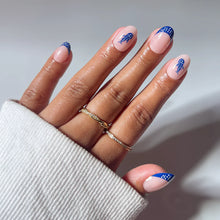 Whale Waves press-on nails in blue shade