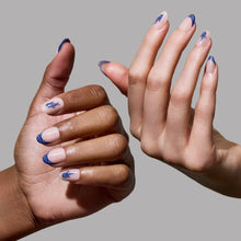 Whale Waves press-on nails with glossy finish