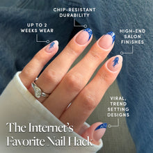 Whale Waves press-on nail design - accent nail style detail