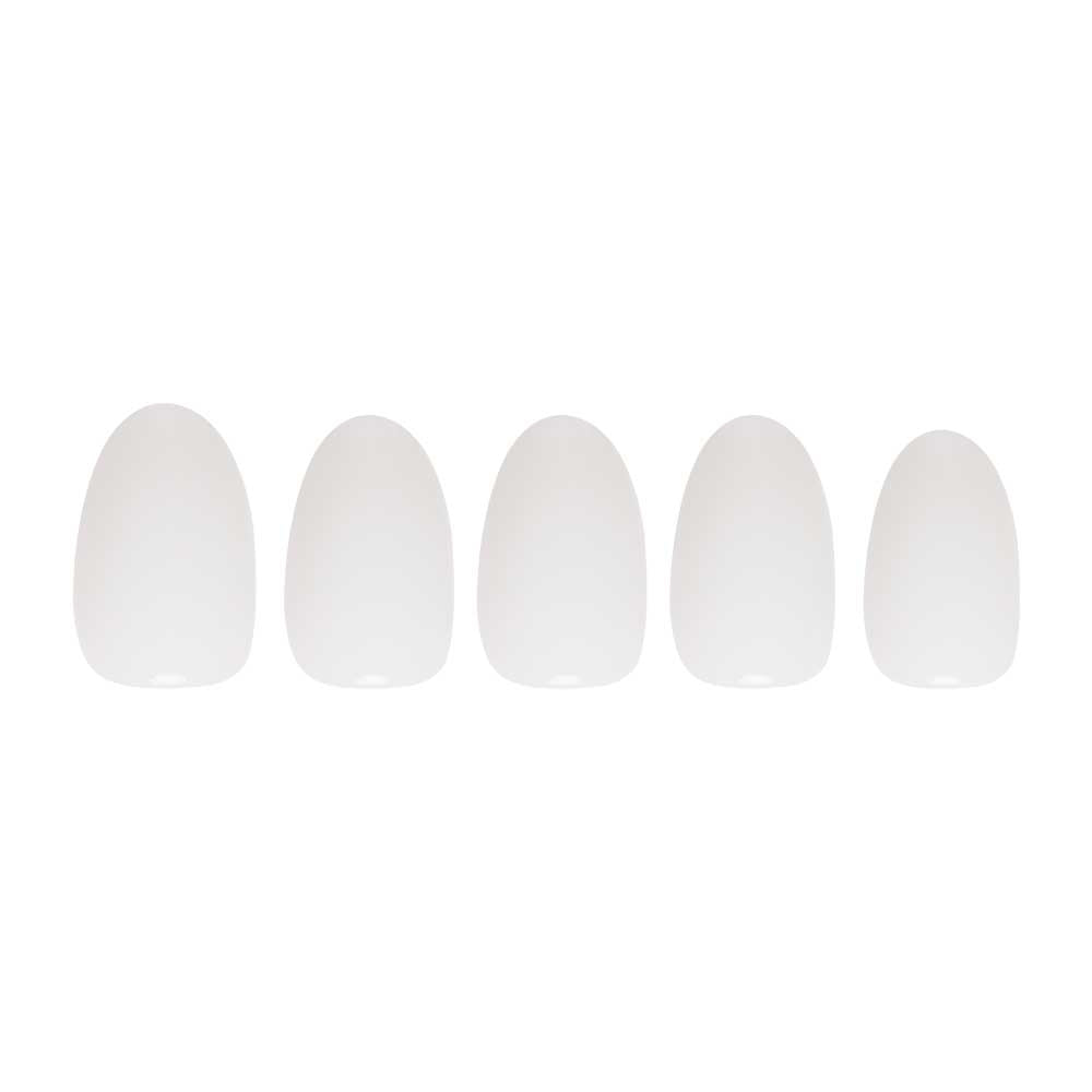 White Swan press-on nails - oval shape, short length