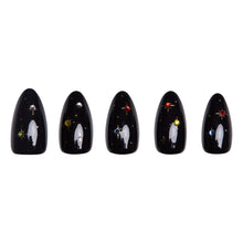 Winter Comet press-on nail design - 3d style detail