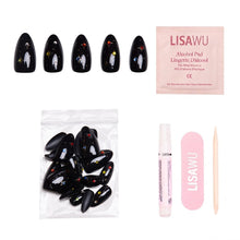 Winter Comet press-on nails - almond shape, short length