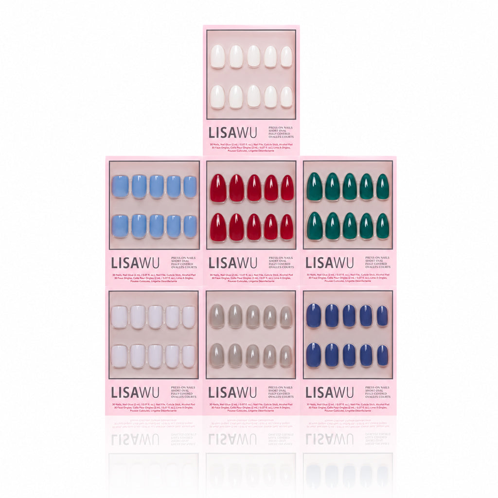 Winter Opulence press-on nails in blue shade