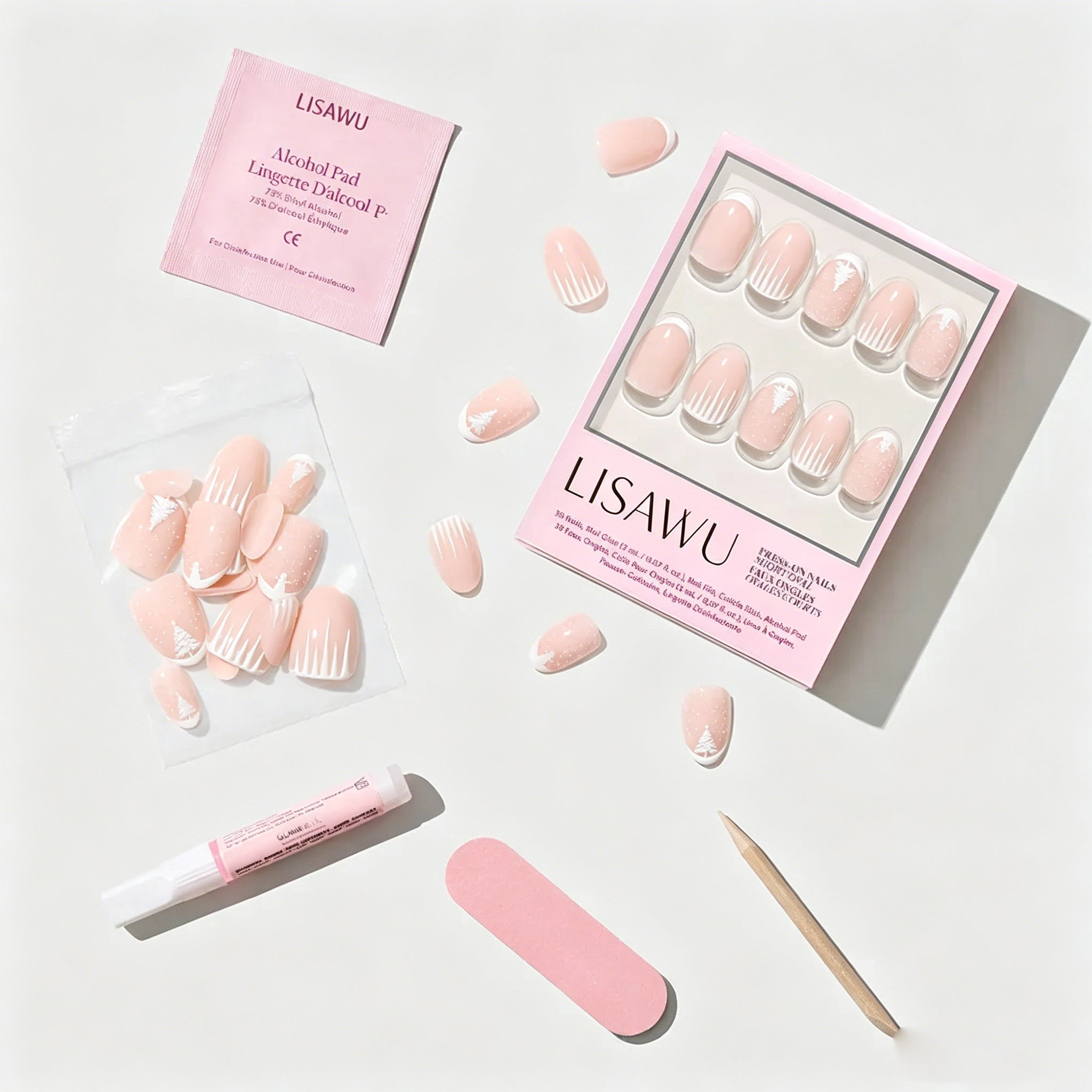 Winter's Tale press-on nails - oval shape, short length