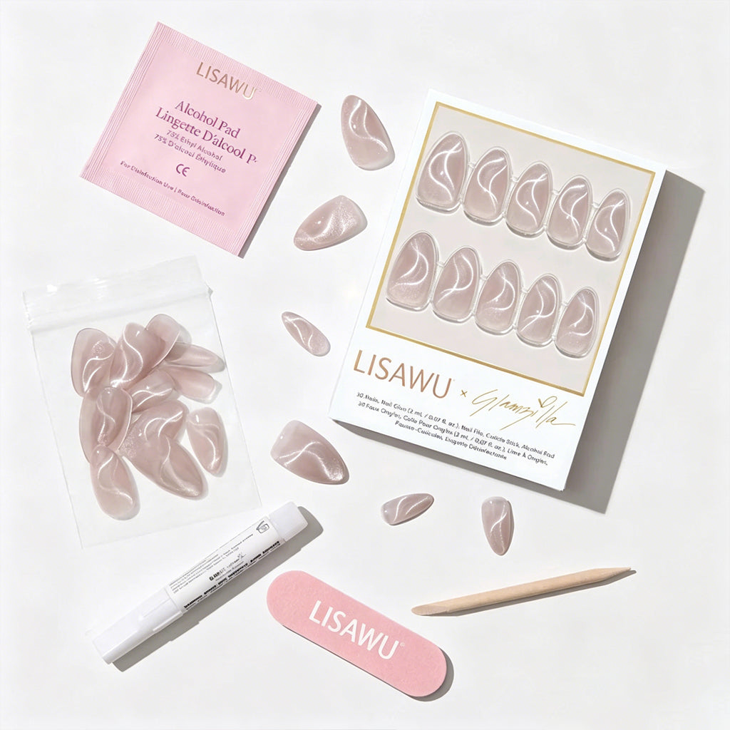 WOO-MAN! press-on nails - almond shape, short length