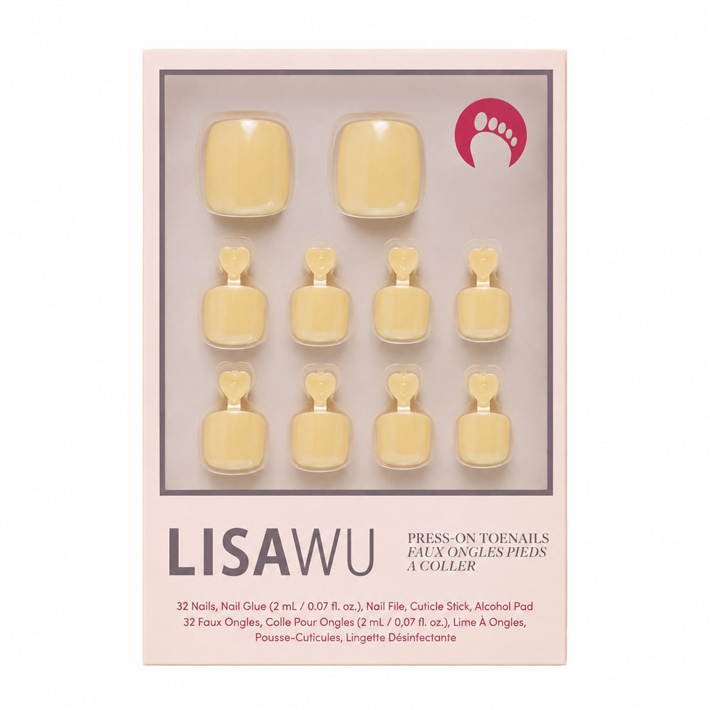 Yellow Pop Toenail press-on nails with glossy finish